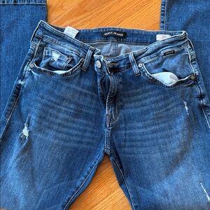 Mavi Men's Distressed Blue Jeans